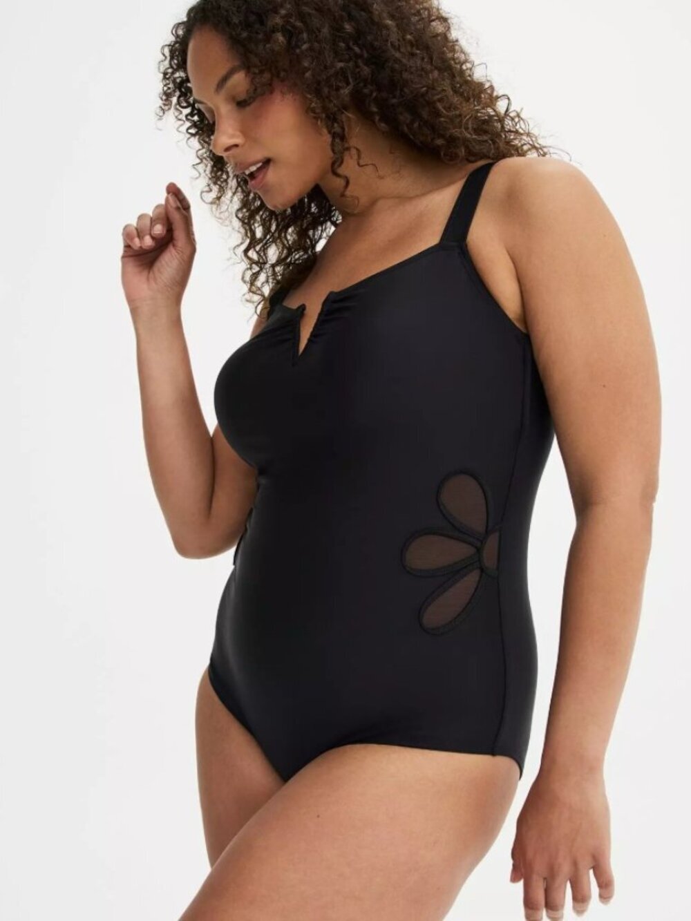 Torrid Daisy Cut-Out One Piece Swimsuit